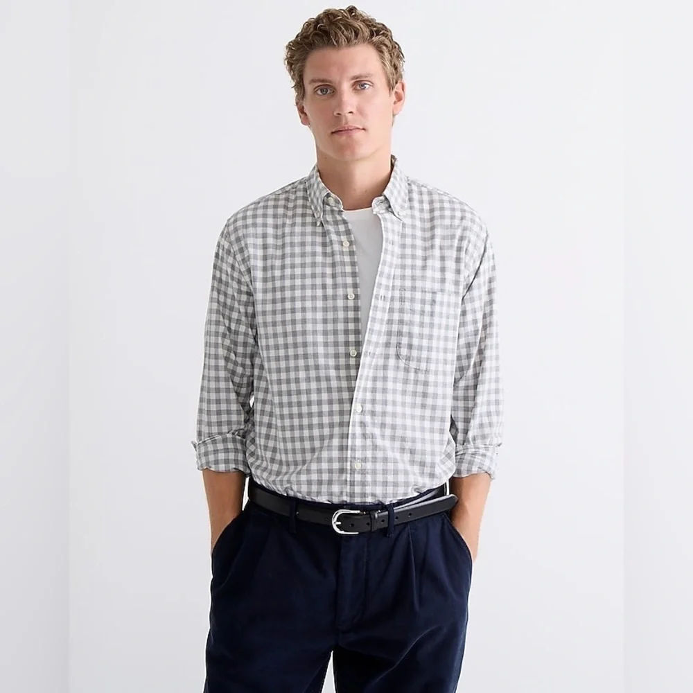 J.Crew Slim Untucked Secret Wash organic cotton poplin shirt